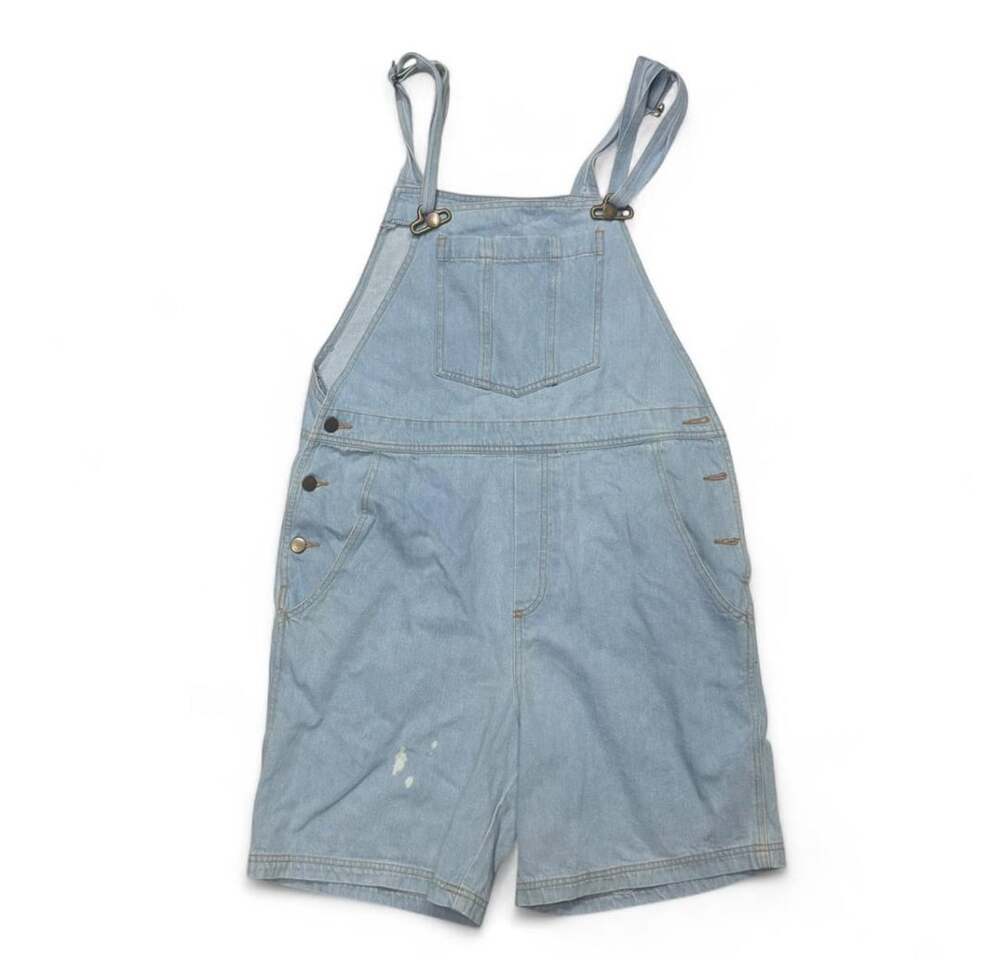 Newport News Denim Overall Shorts Size 10 Light Wash